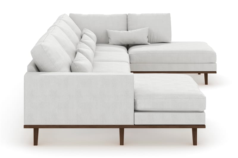 Copenhagen 5-seters Høyrevendt U-formet Sofa med Divan og Sjeselong i Stoff - Hvit - Møbler - Sofaer - U-sofa