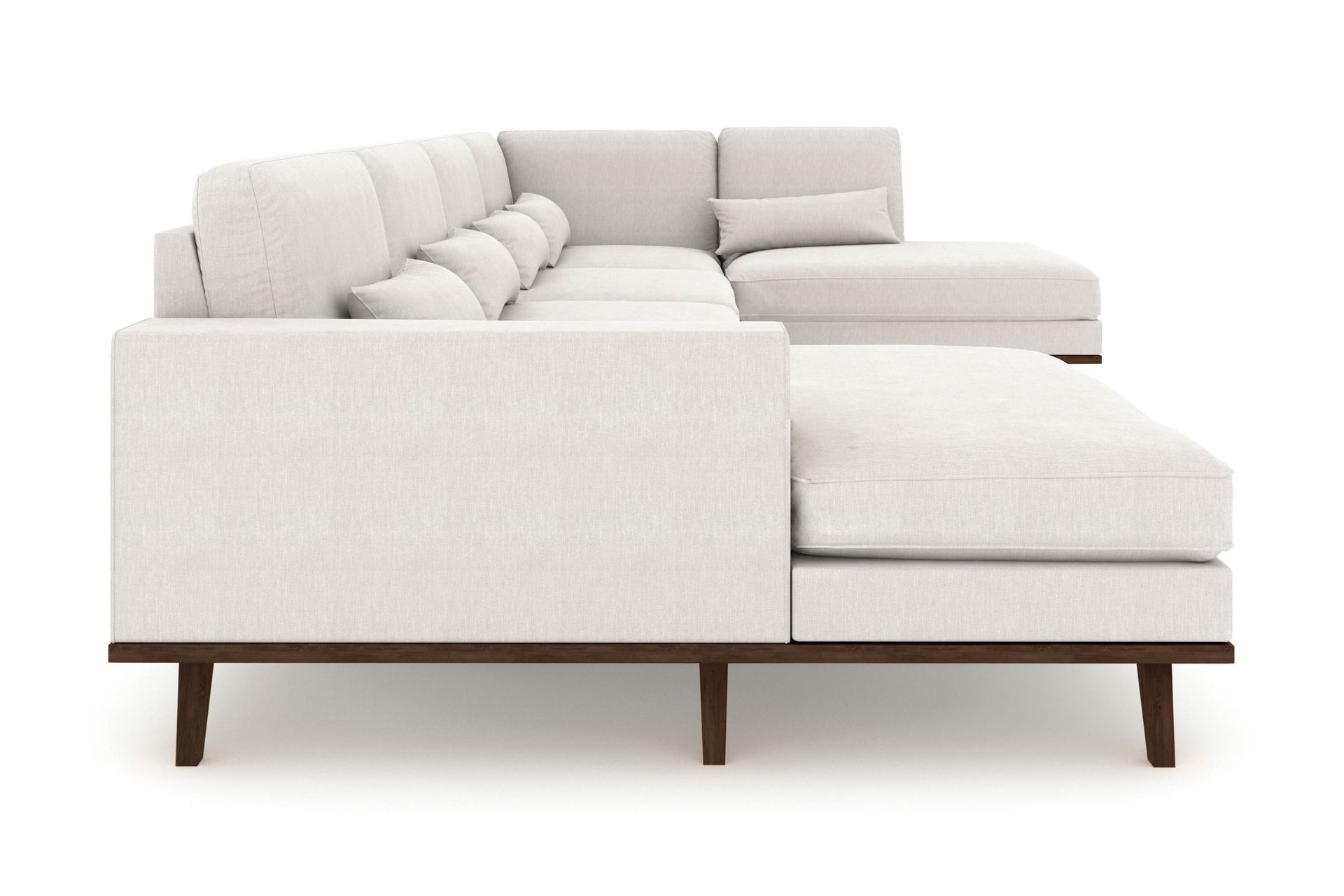 Copenhagen 5-seters Høyrevendt U-formet Sofa med Divan og Sjeselong i Stoff - Lys grå - Møbler - Sofaer - U-sofa