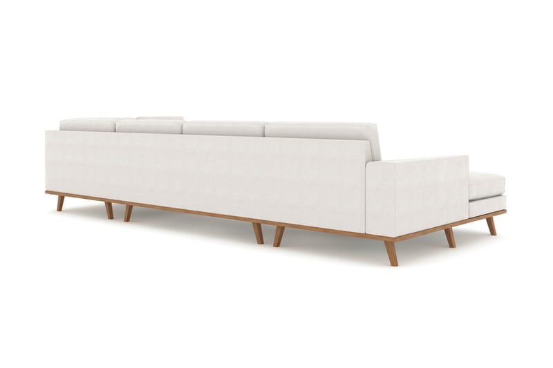 Copenhagen 5-seters Høyrevendt U-formet Sofa med Divan og Sjeselong i Stoff - Lys grå - Møbler - Sofaer - U-sofa