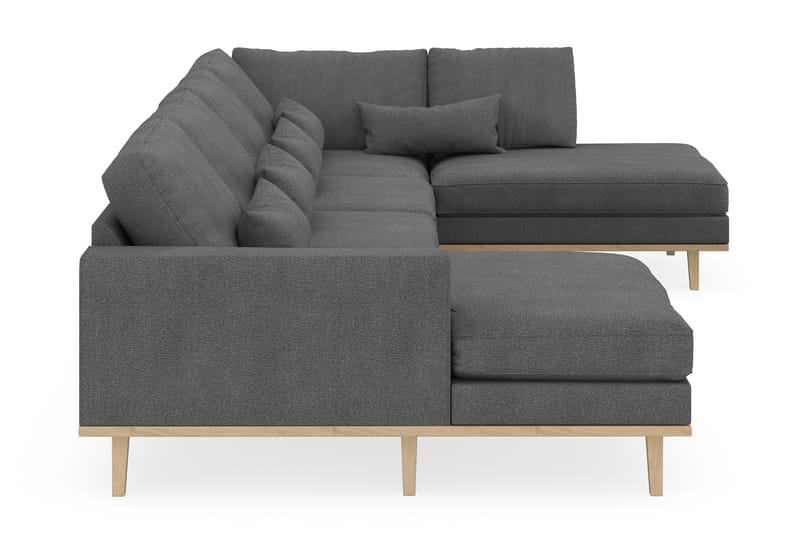 Copenhagen 5-seters Høyrevendt U-formet Sofa med Divan og Sjeselong i Stoff - Mørk grå - Møbler - Sofaer - U-sofa