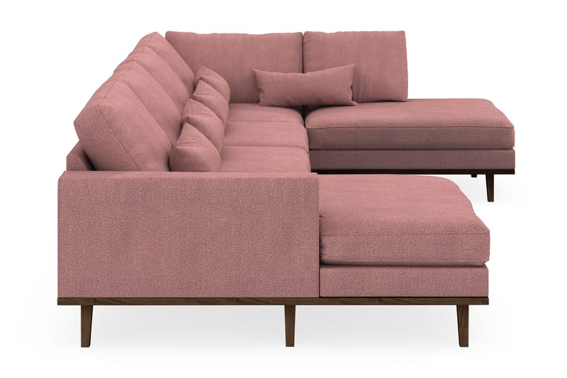 Copenhagen 5-seters Høyrevendt U-formet Sofa med Divan og Sjeselong i Stoff - Rosa - Møbler - Sofaer - U-sofa
