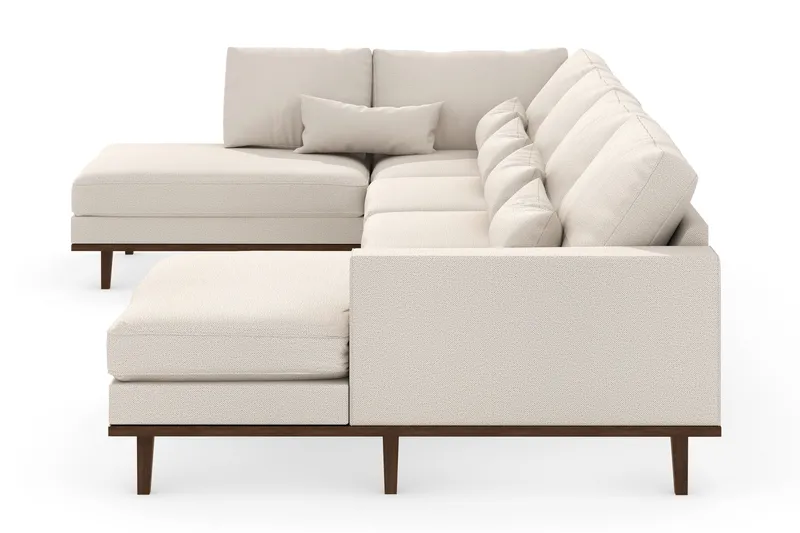 Copenhagen 5-seters Venstrevendt U-formet Large Sofa med Divan og Sjeselong i Stoff - Beige - Møbler - Sofaer - U-sofa