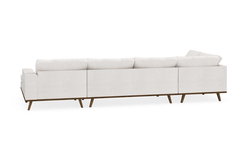 Copenhagen 5-seters Venstrevendt U-formet Sofa med Divan og Sjeselong i Bouclé - Hvit - Møbler - Sofaer - U-sofa