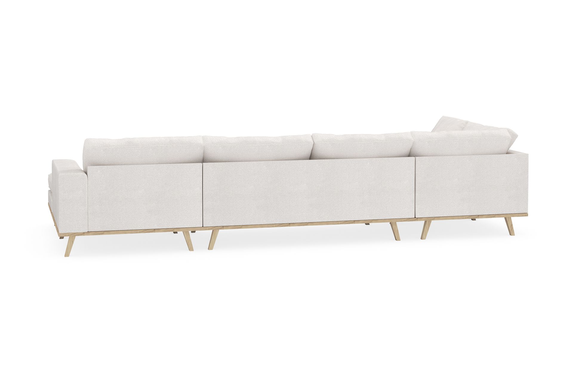 Copenhagen 5-seters Venstrevendt U-formet Sofa med Divan og Sjeselong i Bouclé - Hvit - Møbler - Sofaer - U-sofa
