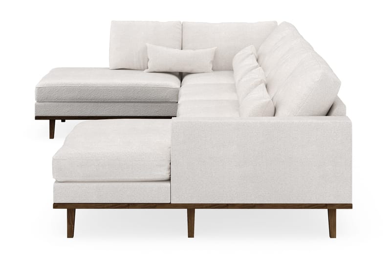 Copenhagen 5-seters Venstrevendt U-formet Sofa med Divan og Sjeselong i Bouclé - Hvit - Møbler - Sofaer - U-sofa