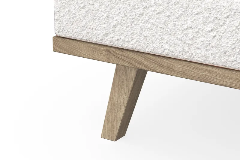 Copenhagen 5-seters Venstrevendt U-formet Sofa med Divan og Sjeselong i Bouclé - Hvit - Møbler - Sofaer - U-sofa