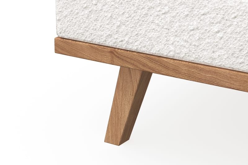 Copenhagen 5-seters Venstrevendt U-formet Sofa med Divan og Sjeselong i Bouclé - Hvit - Møbler - Sofaer - U-sofa