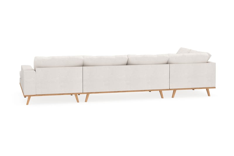 Copenhagen 5-seters Venstrevendt U-formet Sofa med Divan og Sjeselong i Bouclé - Hvit - Møbler - Sofaer - U-sofa