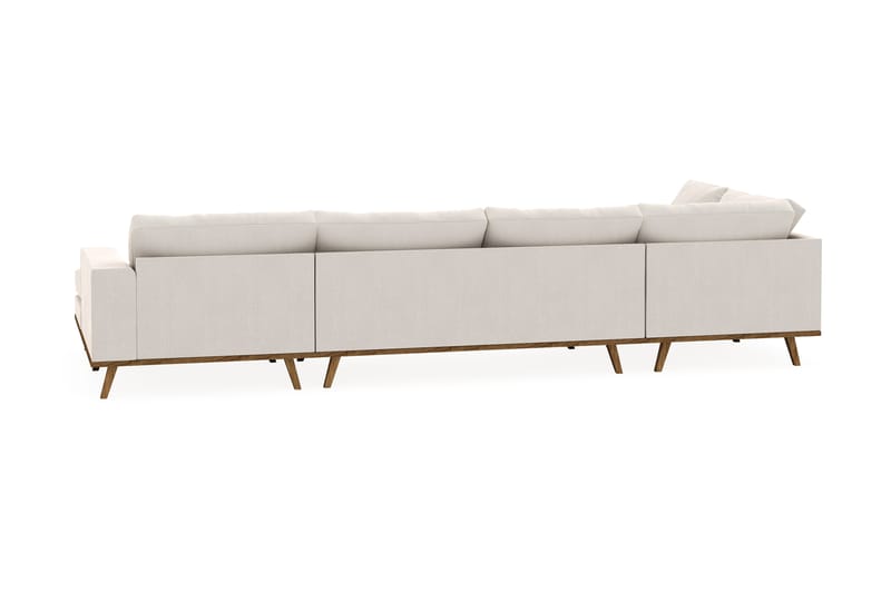 Copenhagen 5-seters Venstrevendt U-formet Sofa med Divan og Sjeselong i Fløyel - Kremhvit - Møbler - Sofaer - U-sofa