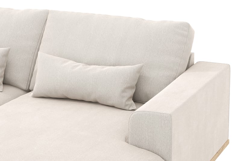 Copenhagen 5-seters Venstrevendt U-formet Sofa med Divan og Sjeselong i Fløyel - Kremhvit - Møbler - Sofaer - U-sofa