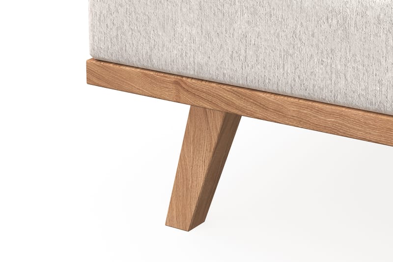 Copenhagen 5-seters Venstrevendt U-formet Sofa med Divan og Sjeselong i Fløyel - Kremhvit - Møbler - Sofaer - U-sofa