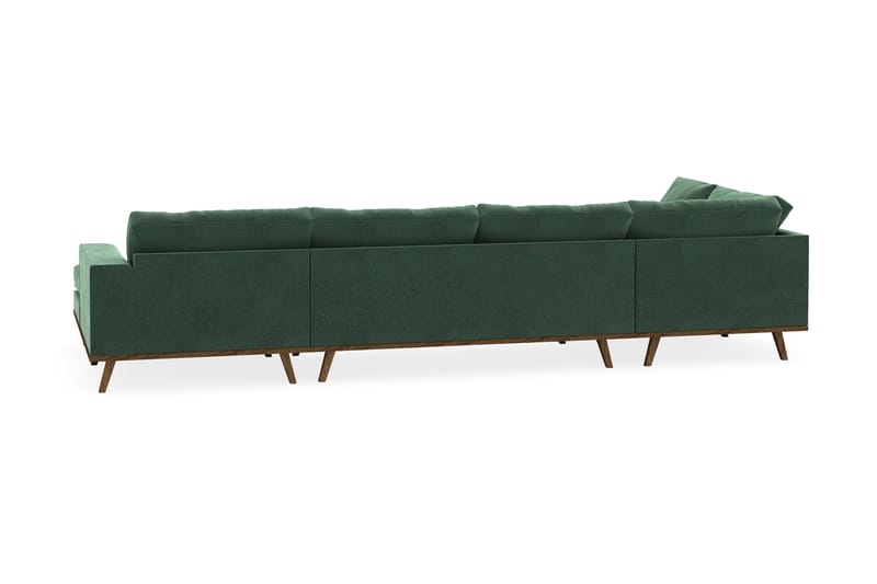 Copenhagen 5-seters Venstrevendt U-formet Sofa med Divan og Sjeselong i Fløyel - Mørk grønn - Møbler - Sofaer - U-sofa