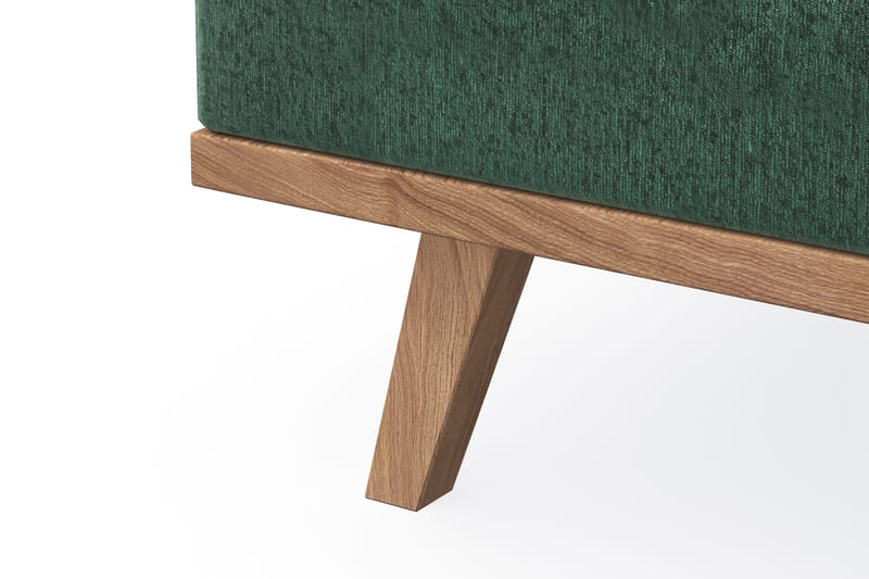 Copenhagen 5-seters Venstrevendt U-formet Sofa med Divan og Sjeselong i Fløyel - Mørk grønn - Møbler - Sofaer - U-sofa