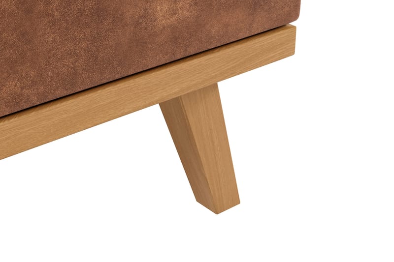 Copenhagen 5-seters Venstrevendt U-formet Sofa med Divan og Sjeselong i Kunstlær - Brun - Møbler - Sofaer - U-sofa