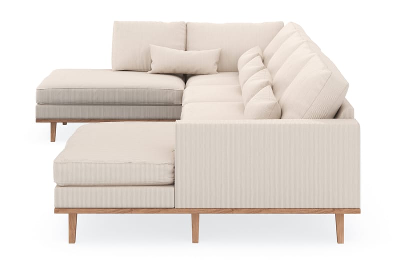 Copenhagen 5-seters Venstrevendt U-formet Sofa med Divan og Sjeselong i Manchester - Beige - Møbler - Sofaer - U-sofa