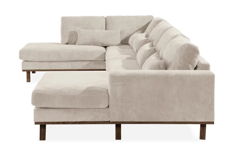 Copenhagen 5-seters Venstrevendt U-formet Sofa med Divan og Sjeselong i Manchester - Beige - Møbler - Sofaer - U-sofa