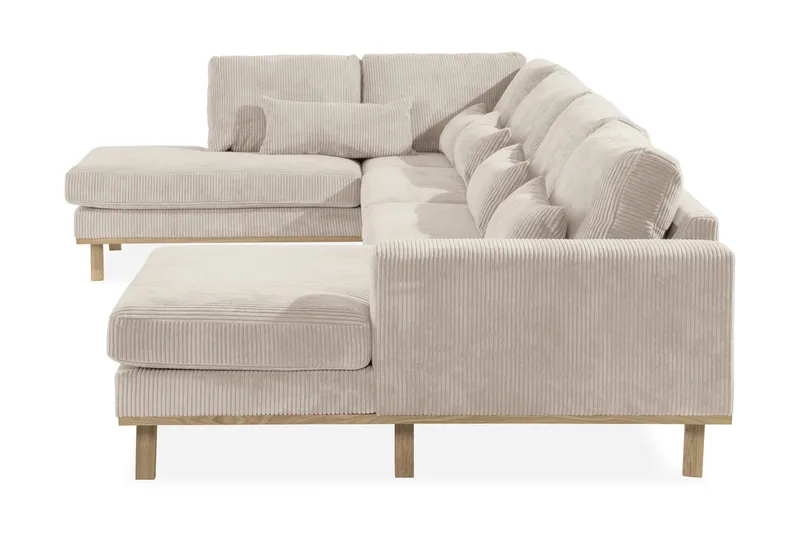 Copenhagen 5-seters Venstrevendt U-formet Sofa med Divan og Sjeselong i Manchester - Beige - Møbler - Sofaer - U-sofa
