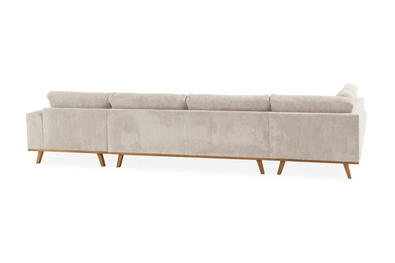 Copenhagen 5-seters Venstrevendt U-formet Sofa med Divan og Sjeselong i Manchester - Beige - Møbler - Sofaer - U-sofa