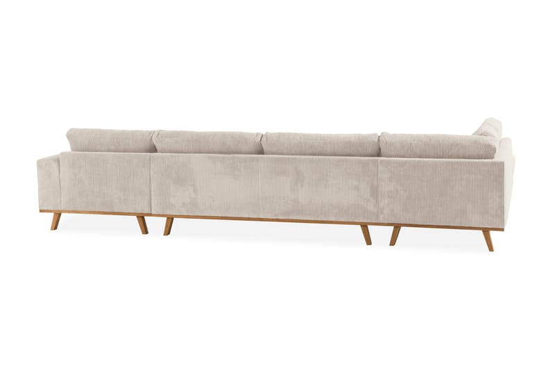 Copenhagen 5-seters Venstrevendt U-formet Sofa med Divan og Sjeselong i Manchester - Beige - Møbler - Sofaer - U-sofa