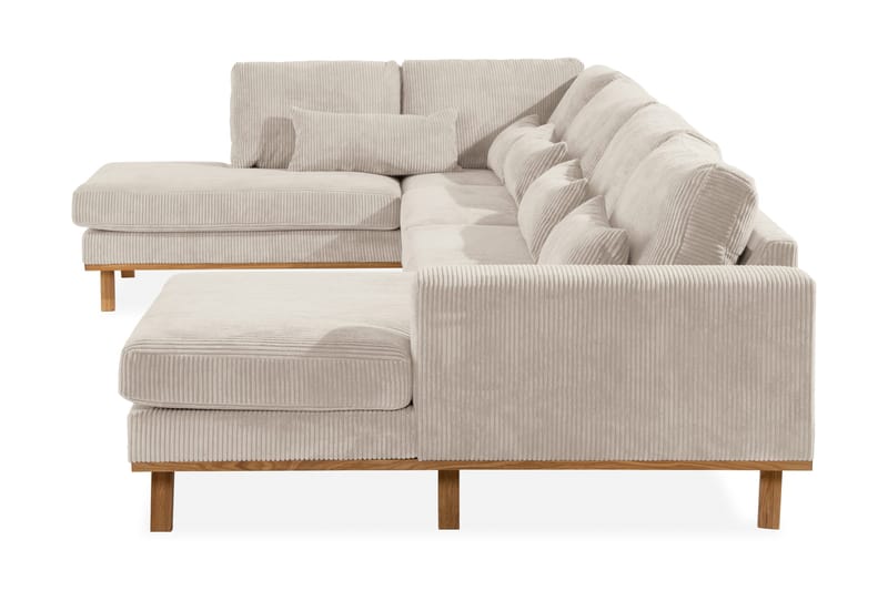 Copenhagen 5-seters Venstrevendt U-formet Sofa med Divan og Sjeselong i Manchester - Beige - Møbler - Sofaer - U-sofa