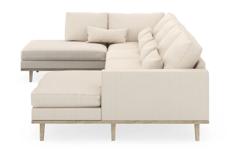 Copenhagen 5-seters Venstrevendt U-formet Sofa med Divan og Sjeselong i Manchester - Beige - Møbler - Sofaer - U-sofa