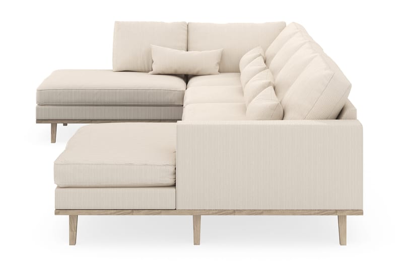 Copenhagen 5-seters Venstrevendt U-formet Sofa med Divan og Sjeselong i Manchester - Beige - Møbler - Sofaer - U-sofa