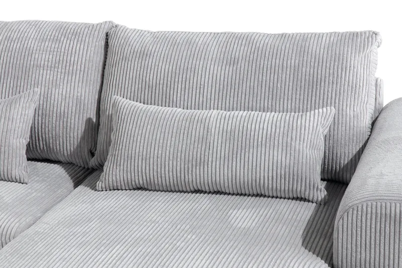 Copenhagen 5-seters Venstrevendt U-formet Sofa med Divan og Sjeselong i Manchester - Lys grå - Møbler - Sofaer - U-sofa