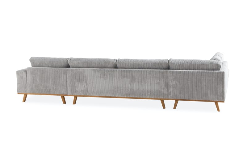 Copenhagen 5-seters Venstrevendt U-formet Sofa med Divan og Sjeselong i Manchester - Lys grå - Møbler - Sofaer - U-sofa