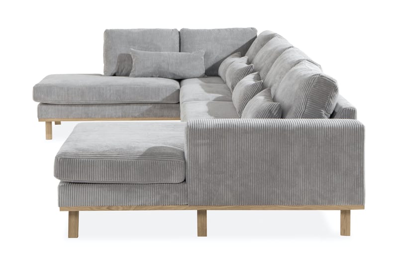 Copenhagen 5-seters Venstrevendt U-formet Sofa med Divan og Sjeselong i Manchester - Lys grå - Møbler - Sofaer - U-sofa