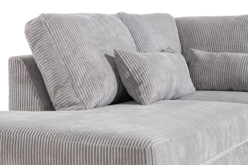 Copenhagen 5-seters Venstrevendt U-formet Sofa med Divan og Sjeselong i Manchester - Lys grå - Møbler - Sofaer - U-sofa