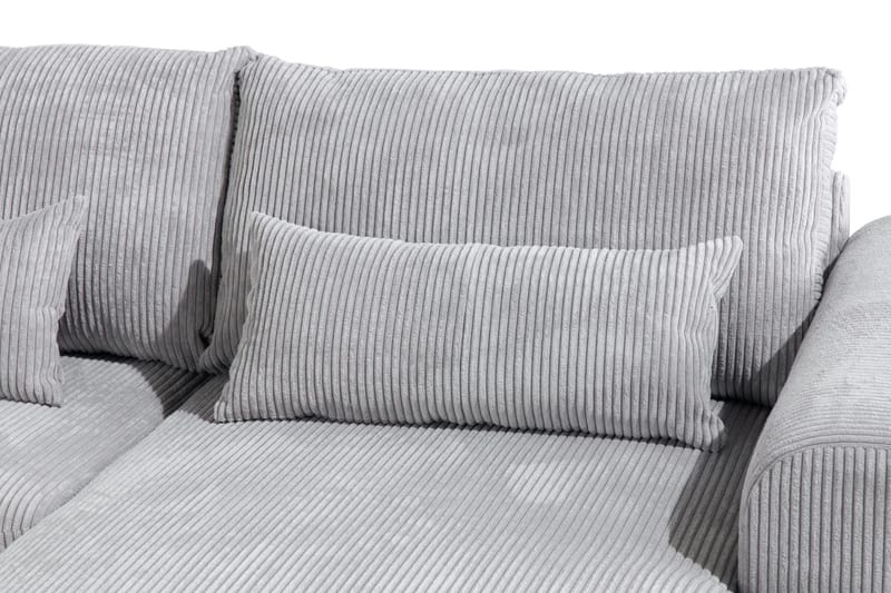 Copenhagen 5-seters Venstrevendt U-formet Sofa med Divan og Sjeselong i Manchester - Lys grå - Møbler - Sofaer - U-sofa