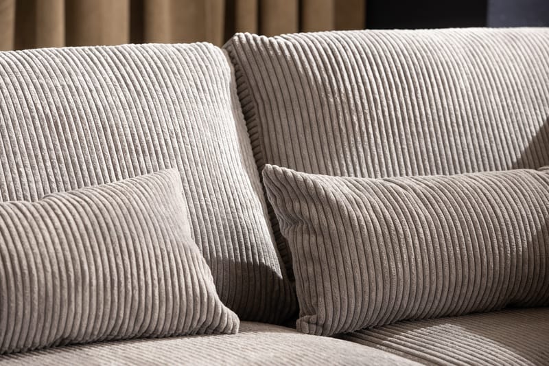 Copenhagen 5-seters Venstrevendt U-formet Sofa med Divan og Sjeselong i Manchester - Lys grå - Møbler - Sofaer - U-sofa