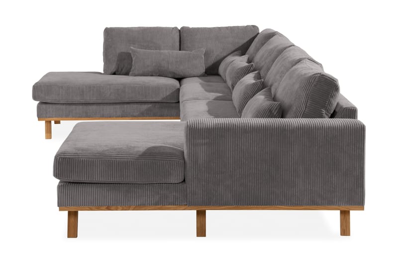 Copenhagen 5-seters Venstrevendt U-formet Sofa med Divan og Sjeselong i Manchester - Mørk grå - Møbler - Sofaer - U-sofa
