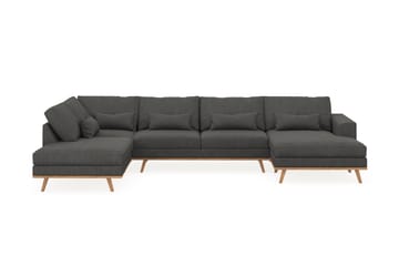 Copenhagen 5-seters Venstrevendt U-formet Sofa med Divan og Sjeselong i Manchester - Mørk grå - Møbler - Sofaer - U-sofa