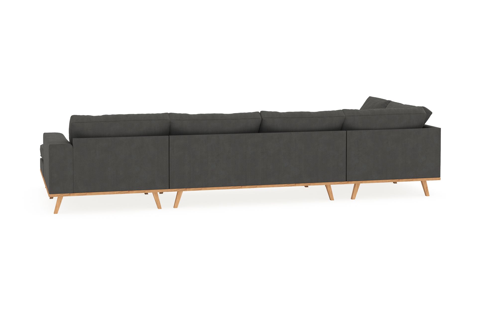 Copenhagen 5-seters Venstrevendt U-formet Sofa med Divan og Sjeselong i Manchester - Mørk grå - Møbler - Sofaer - U-sofa