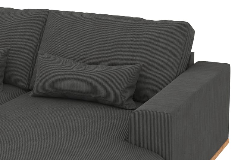 Copenhagen 5-seters Venstrevendt U-formet Sofa med Divan og Sjeselong i Manchester - Mørk grå - Møbler - Sofaer - U-sofa