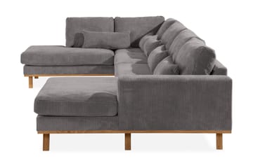 Copenhagen 5-seters Venstrevendt U-formet Sofa med Divan og Sjeselong i Manchester - Mørk grå - Møbler - Sofaer - U-sofa