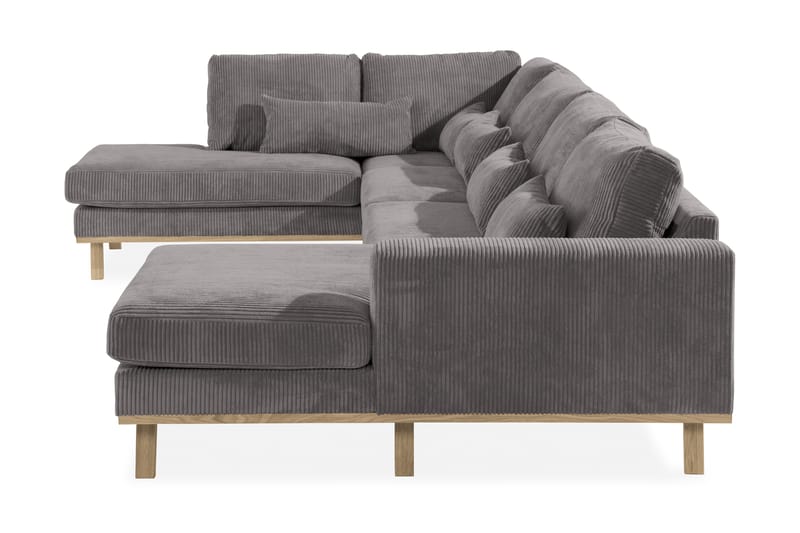 Copenhagen 5-seters Venstrevendt U-formet Sofa med Divan og Sjeselong i Manchester - Mørk grå - Møbler - Sofaer - U-sofa