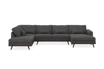 Copenhagen 5-seters Venstrevendt U-formet Sofa med Divan og Sjeselong i Manchester - Mørk grå - Møbler - Sofaer - U-sofa