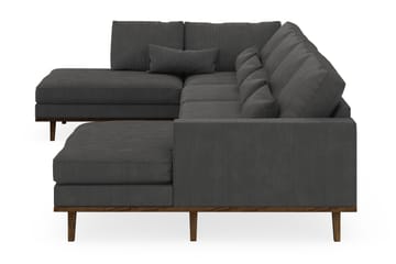 Copenhagen 5-seters Venstrevendt U-formet Sofa med Divan og Sjeselong i Manchester - Mørk grå - Møbler - Sofaer - U-sofa