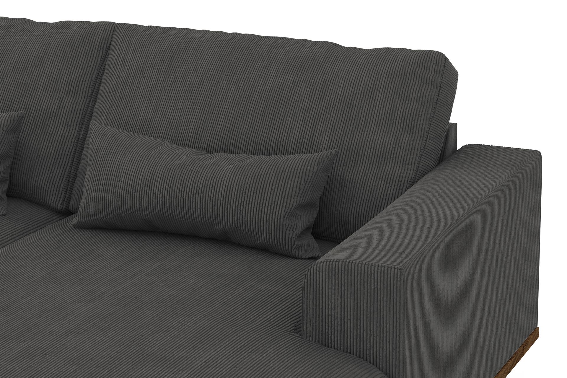 Copenhagen 5-seters Venstrevendt U-formet Sofa med Divan og Sjeselong i Manchester - Mørk grå - Møbler - Sofaer - U-sofa