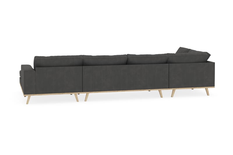 Copenhagen 5-seters Venstrevendt U-formet Sofa med Divan og Sjeselong i Manchester - Mørk grå - Møbler - Sofaer - U-sofa