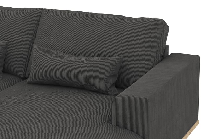 Copenhagen 5-seters Venstrevendt U-formet Sofa med Divan og Sjeselong i Manchester - Mørk grå - Møbler - Sofaer - U-sofa