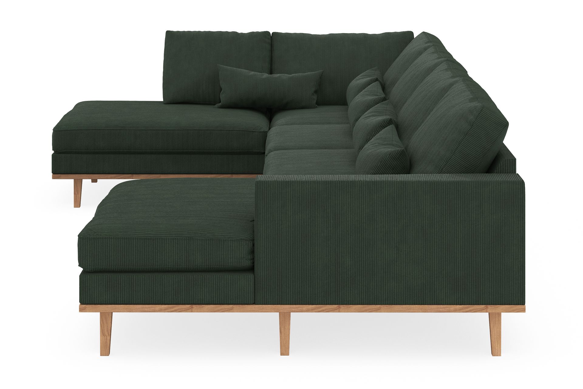 Copenhagen 5-seters Venstrevendt U-formet Sofa med Divan og Sjeselong i Manchester - Mørk grønn - Møbler - Sofaer - U-sofa
