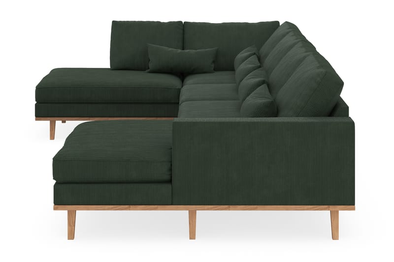 Copenhagen 5-seters Venstrevendt U-formet Sofa med Divan og Sjeselong i Manchester - Mørk grønn - Møbler - Sofaer - U-sofa