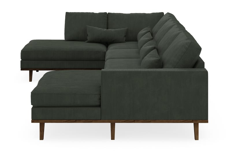 Copenhagen 5-seters Venstrevendt U-formet Sofa med Divan og Sjeselong i Manchester - Mørk grønn - Møbler - Sofaer - U-sofa