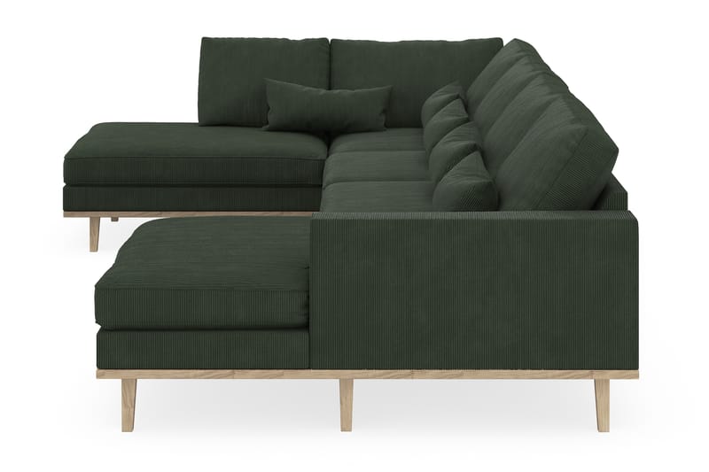 Copenhagen 5-seters Venstrevendt U-formet Sofa med Divan og Sjeselong i Manchester - Mørk grønn - Møbler - Sofaer - U-sofa