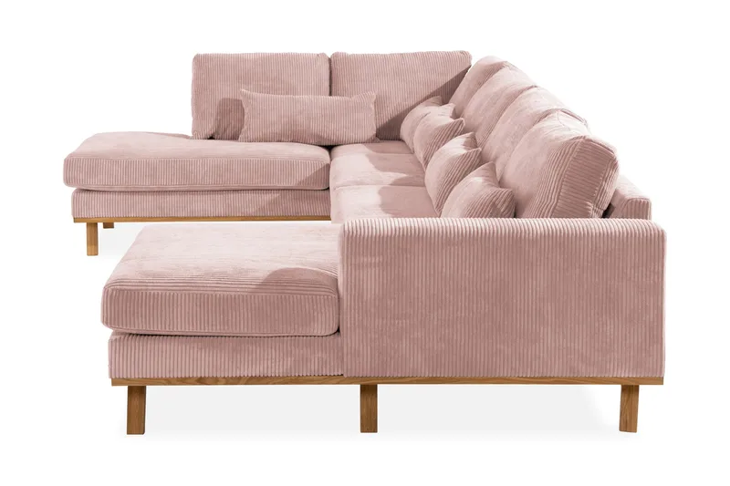Copenhagen 5-seters Venstrevendt U-formet Sofa med Divan og Sjeselong i Manchester - Rosa - Møbler - Sofaer - U-sofa