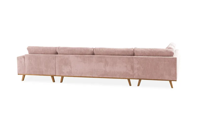 Copenhagen 5-seters Venstrevendt U-formet Sofa med Divan og Sjeselong i Manchester - Rosa - Møbler - Sofaer - U-sofa