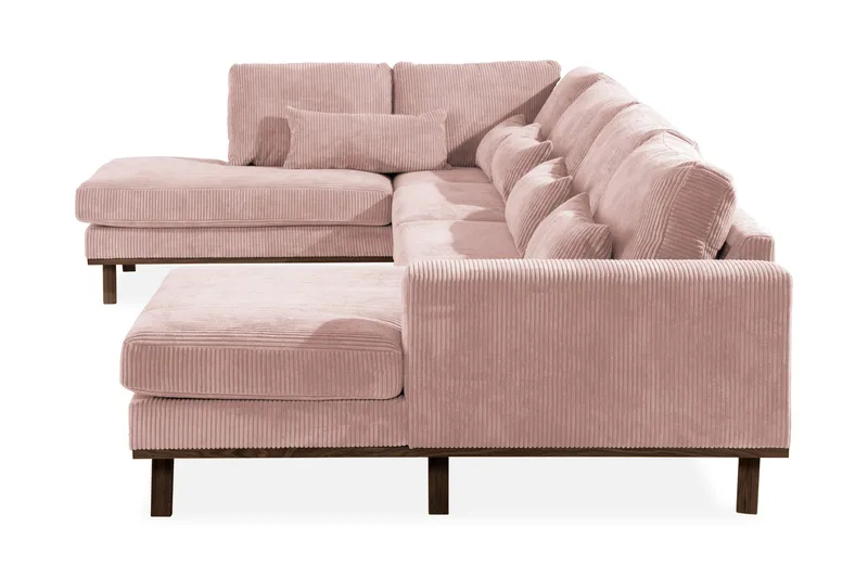 Copenhagen 5-seters Venstrevendt U-formet Sofa med Divan og Sjeselong i Manchester - Rosa - Møbler - Sofaer - U-sofa